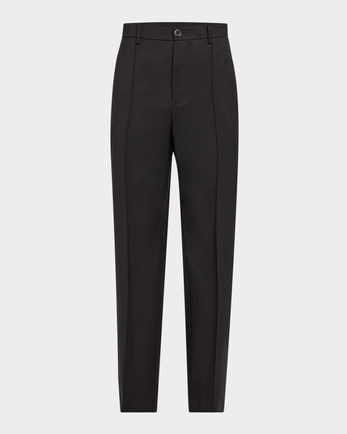 Mens Relaxed-Fit Pleated Suit Trousers Product Image