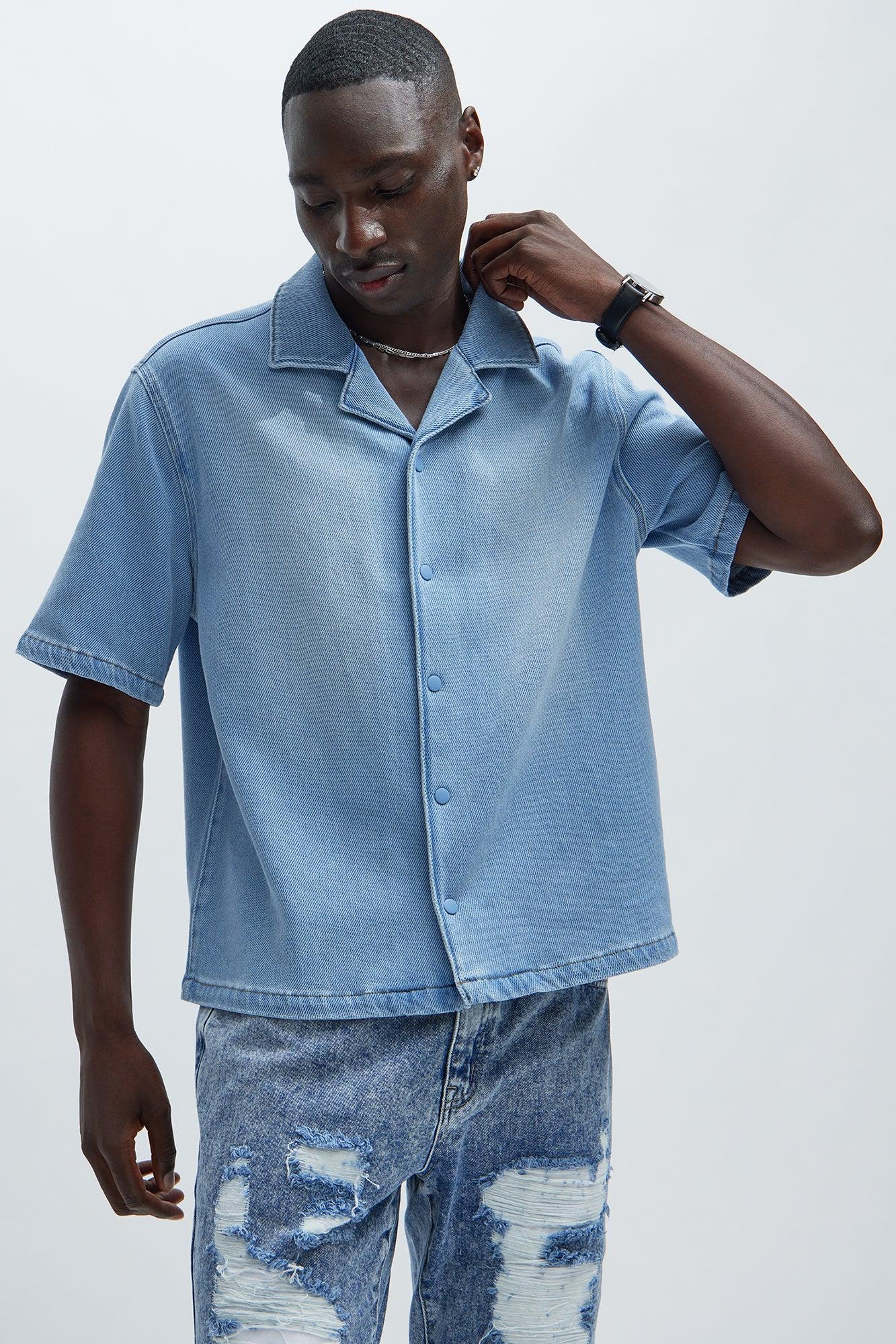 Dante Boxy Denim Shirt - Light Wash Product Image