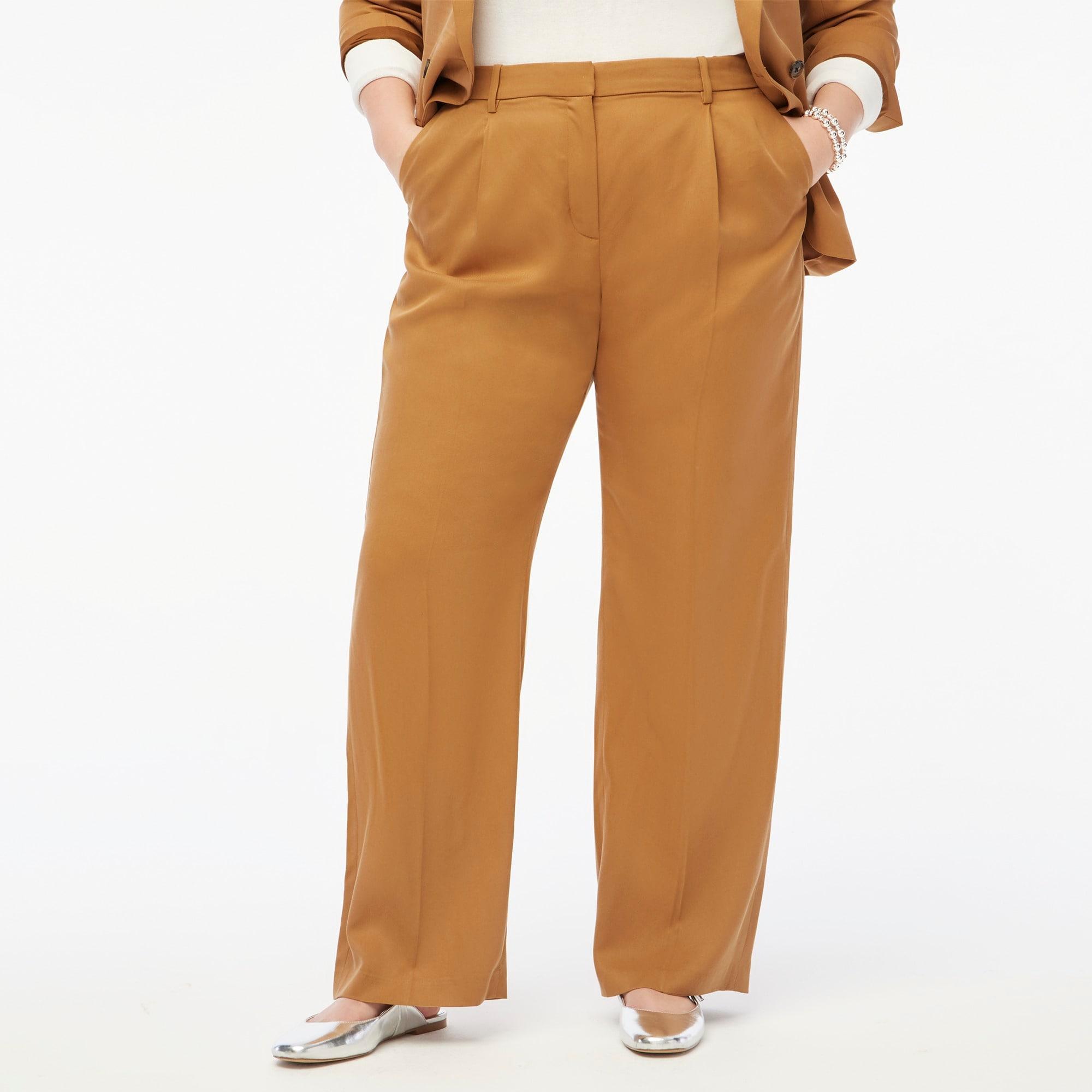 Wide-leg pleated twill trouser pant Product Image