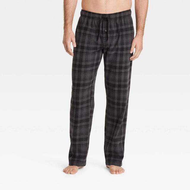 Mens Check Microfleece Pajama Pants - Goodfellow & Co Gray XXL Product Image