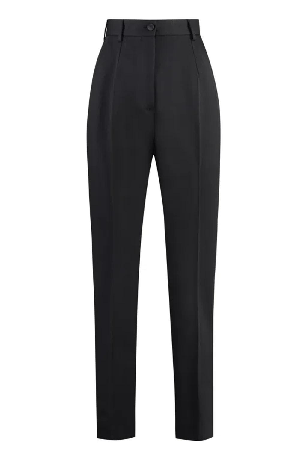 Wool Gabardine Trousers In Black Product Image