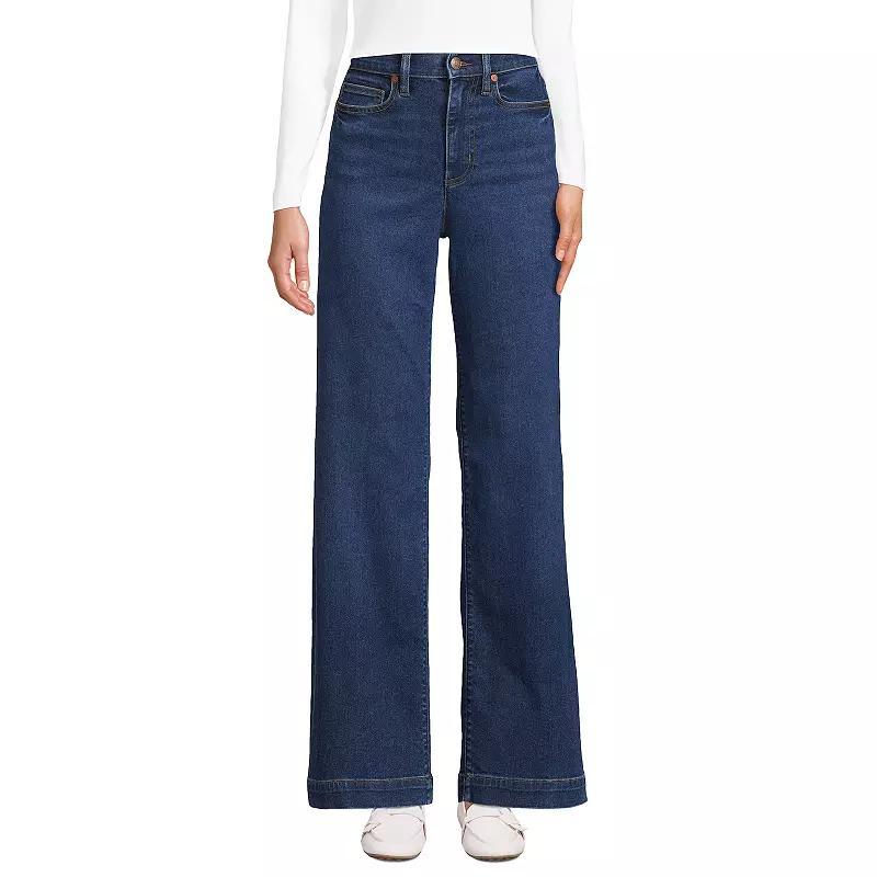 Petite Lands End Recover High-Rise Wide-Leg Jeans, Womens Product Image