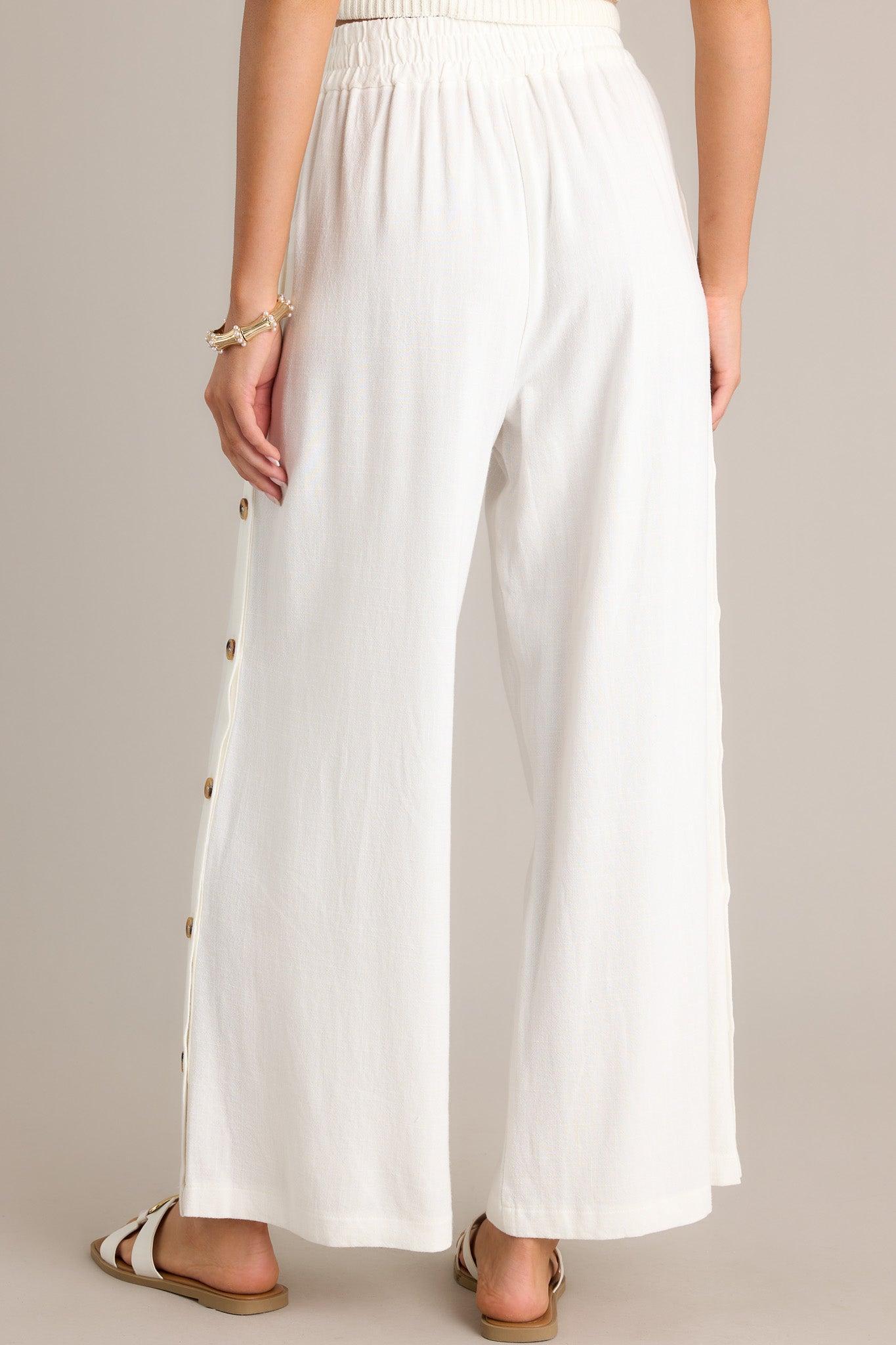 Effortless Glam Ivory Wide Leg Pants Product Image