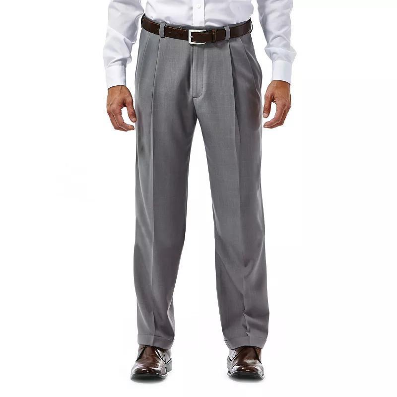 Mens Haggar eCLo Stria Classic-Fit Hidden Expandable Waist Pleated Dress Pants Product Image