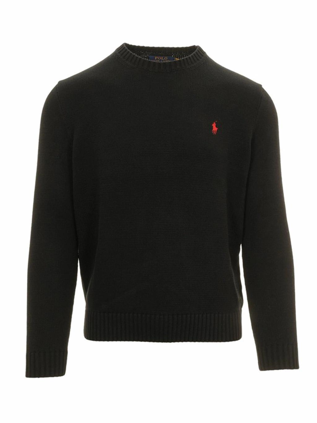 POLO RALPH LAUREN Pony Embroidered Crewneck Jumper In Black Product Image