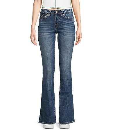 True Religion Becca Mid Rise Bootcut Flap Pocket Stretch Denim Jeans Product Image