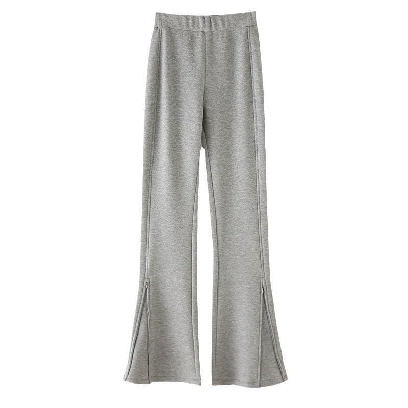 High Waist Plain Flared Sweatpants Product Image