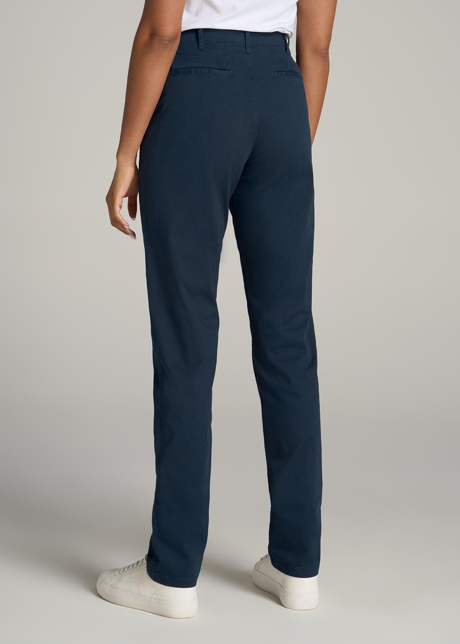 High Rise Tapered Chino Pants for Tall Women in Marine Navy Product Image