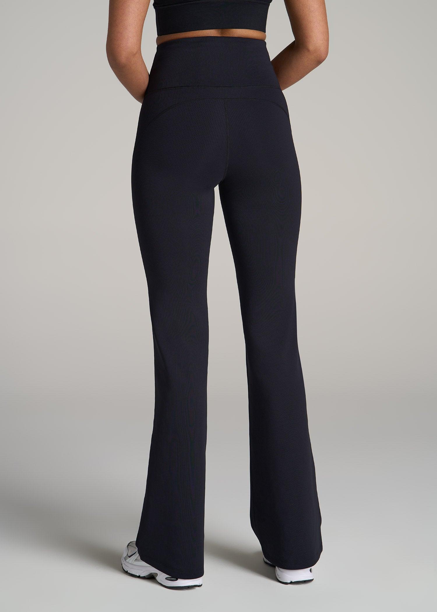 AT Balance Open-Bottom Women's Tall Yoga Pants in Ribbed Black Product Image