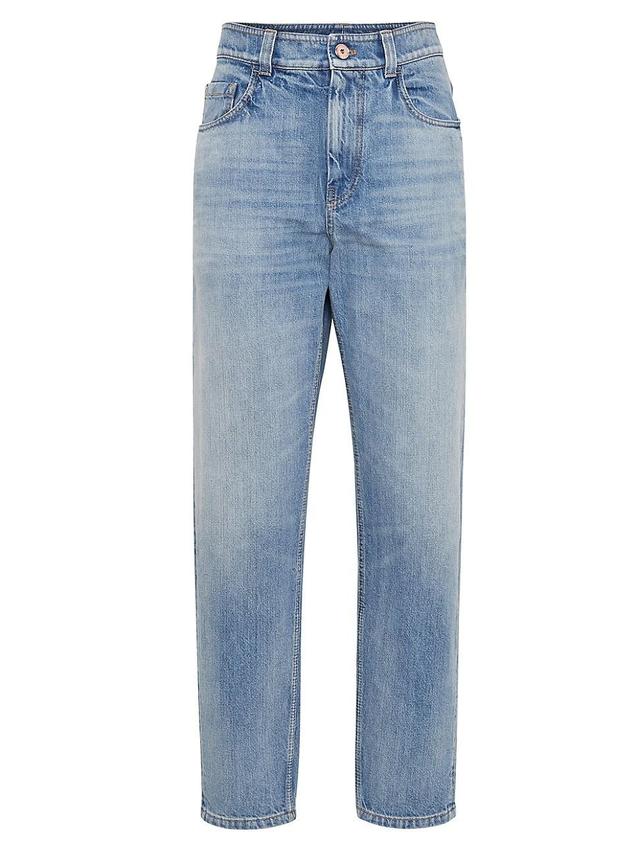 Womens Authentic Denim Baggy Trousers with Shiny Tab Product Image