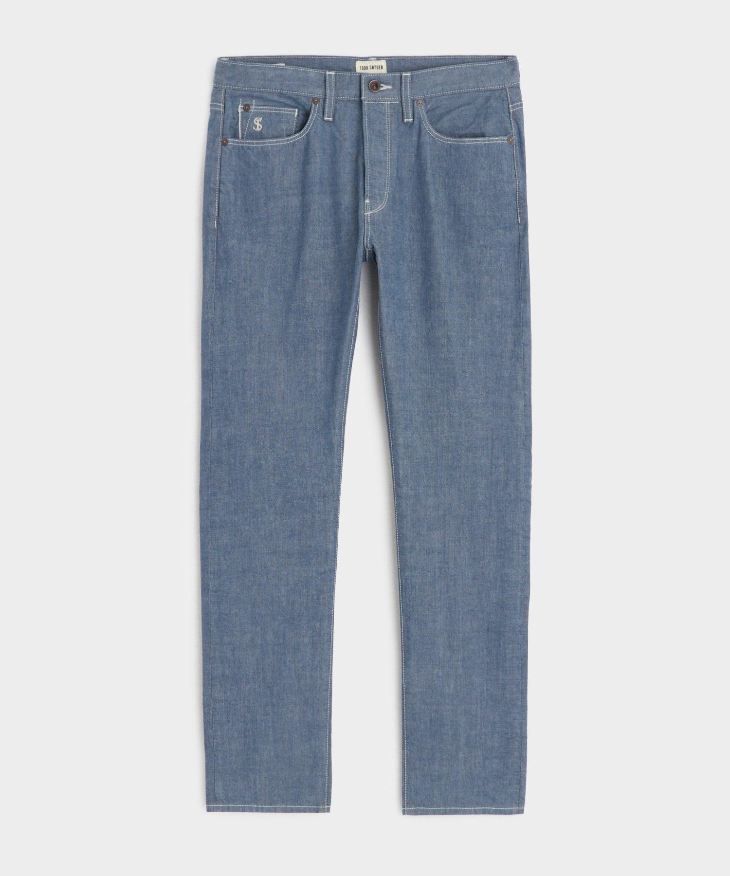 Slim Lightweight Japanese Selvedge Jean in Slate Blue Product Image