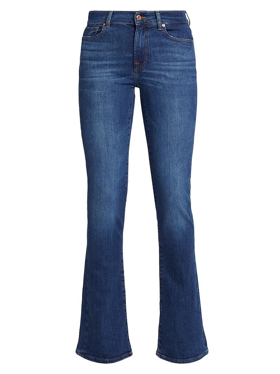 Womens Mid-Rise Stretch Boot-Cut Jeans Product Image