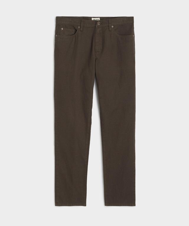 Slim 5-Pocket Cotton Linen Pant in Espresso Bean Product Image