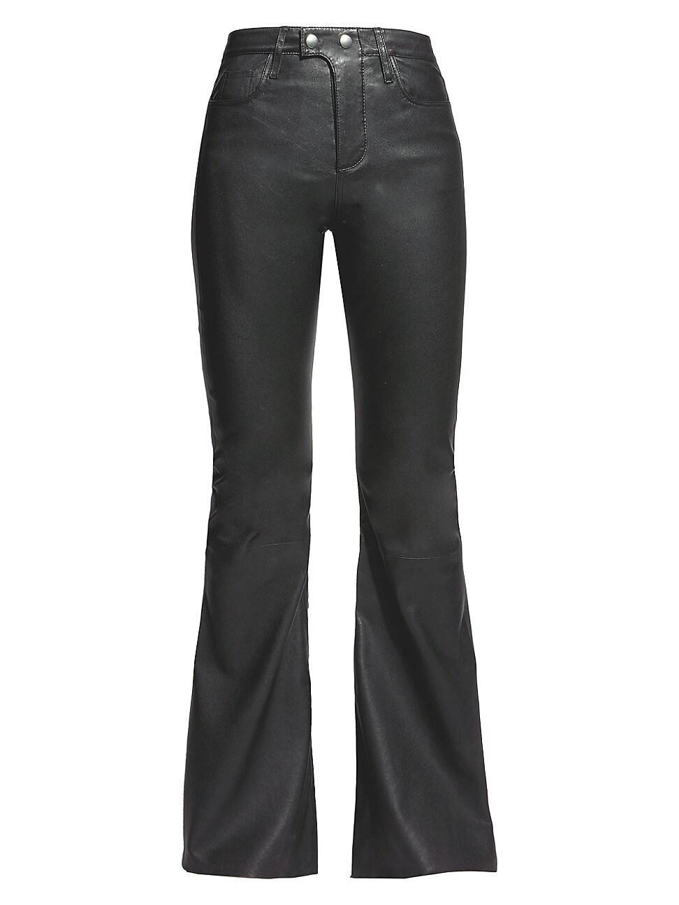 Womens Robbie Stretch Leather Flare Pants Product Image