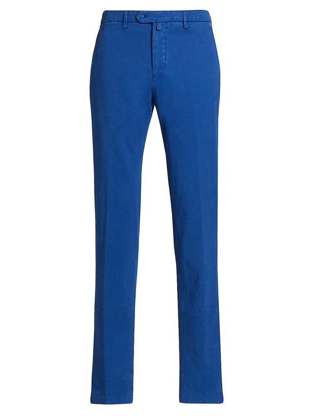 Mens Stretch Cotton-Blend Flat-Front Trousers Product Image