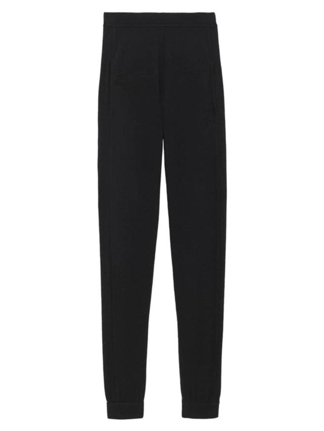 SAINT LAURENT Black High-waisted Leggings With Pockets In Cashmere Woman Product Image