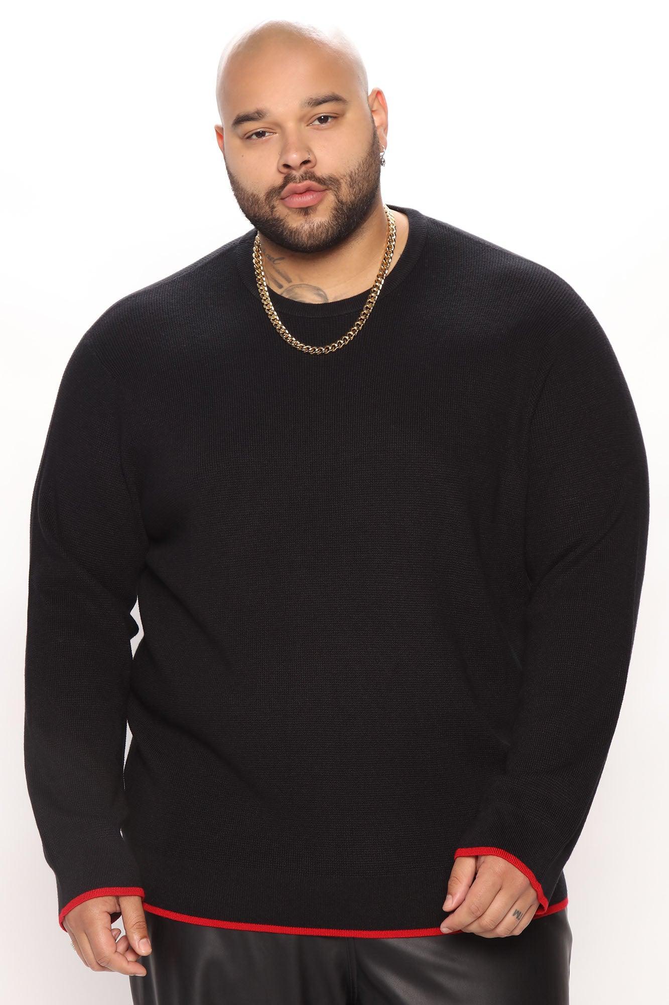 Viscose Thermal Crewneck Sweater - Black Product Image