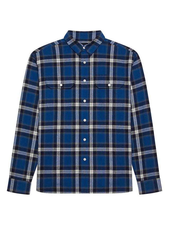 Mens Plaid Flannel Button-Down Shirt Product Image