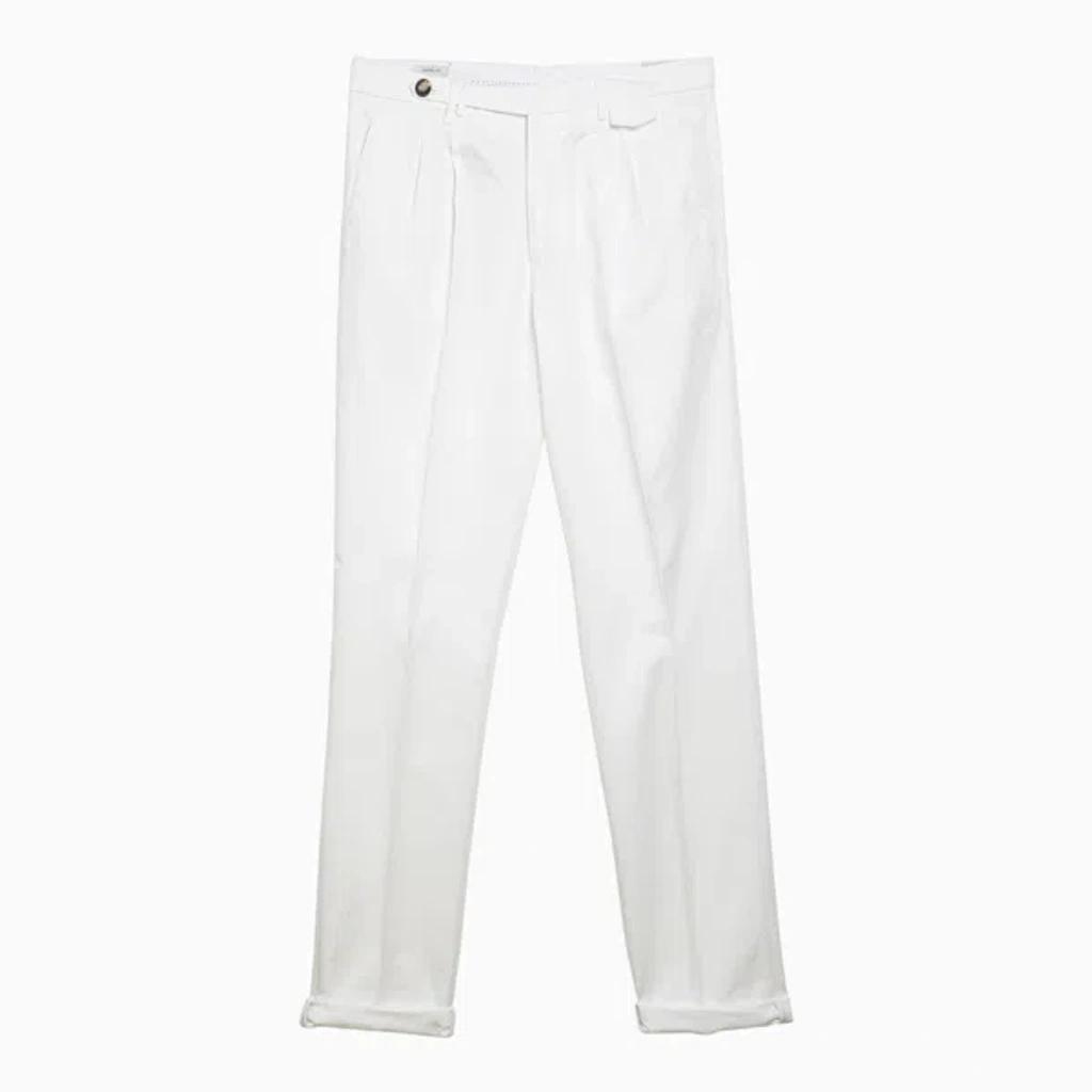 BRUNELLO CUCINELLI White Cotton Regular Pants Product Image