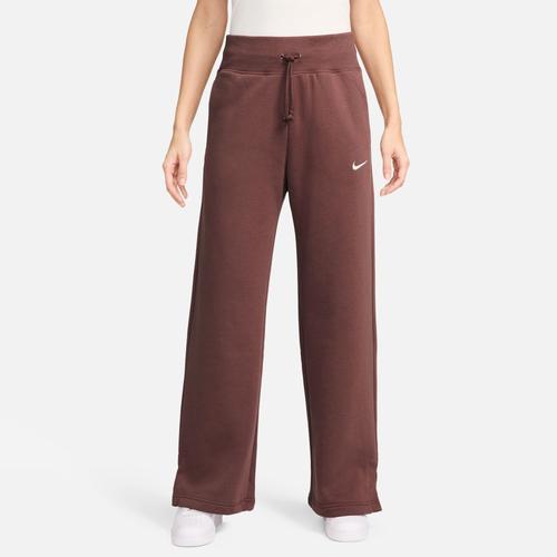 Nike Womens Nike Phoenix High Rise Wide Pants - Womens Red Sepia/Sail Product Image