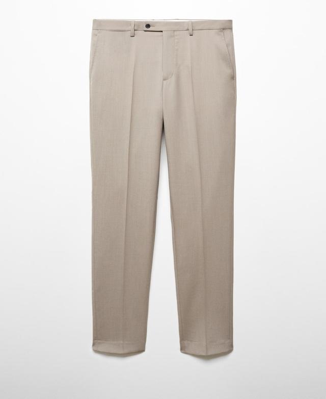 MANGO MAN - Slim fit wool suit pants light/pastel greyMen Product Image