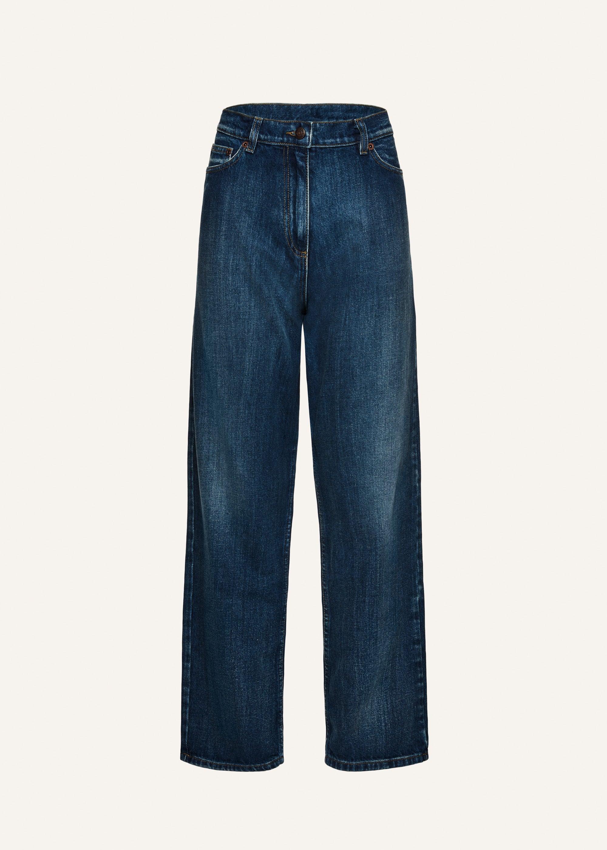 Loose leg denim pants in vintage blue Product Image