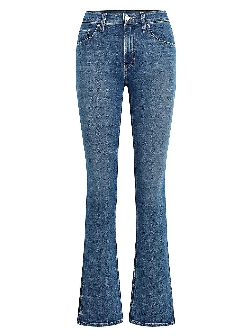 Womens Barbara High-Rise Slit Baby Bootcut Jeans Product Image