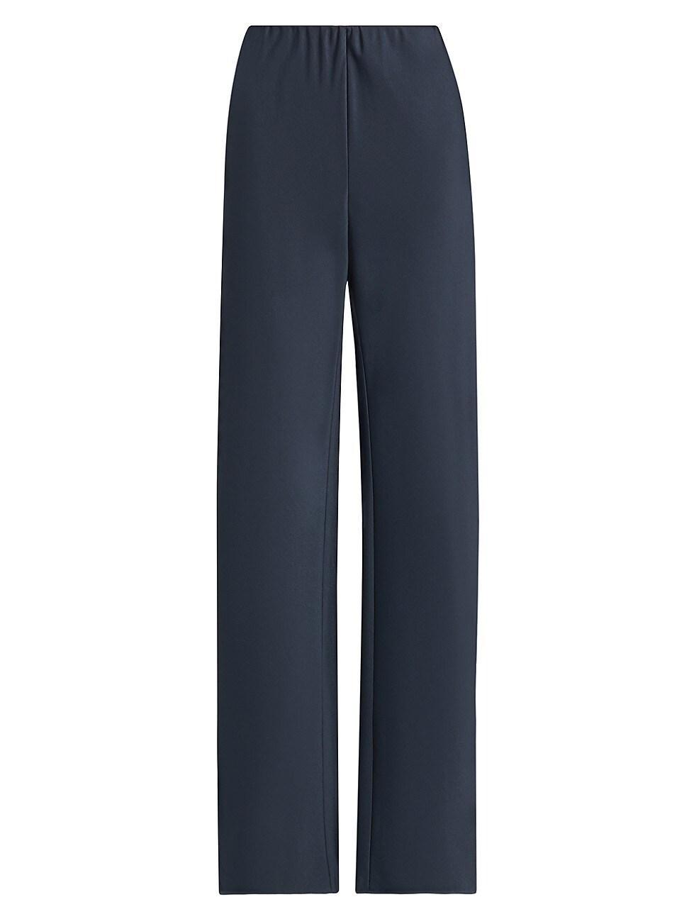 Womens Fluid Bias-Cut Satin High-Rise Trousers product image