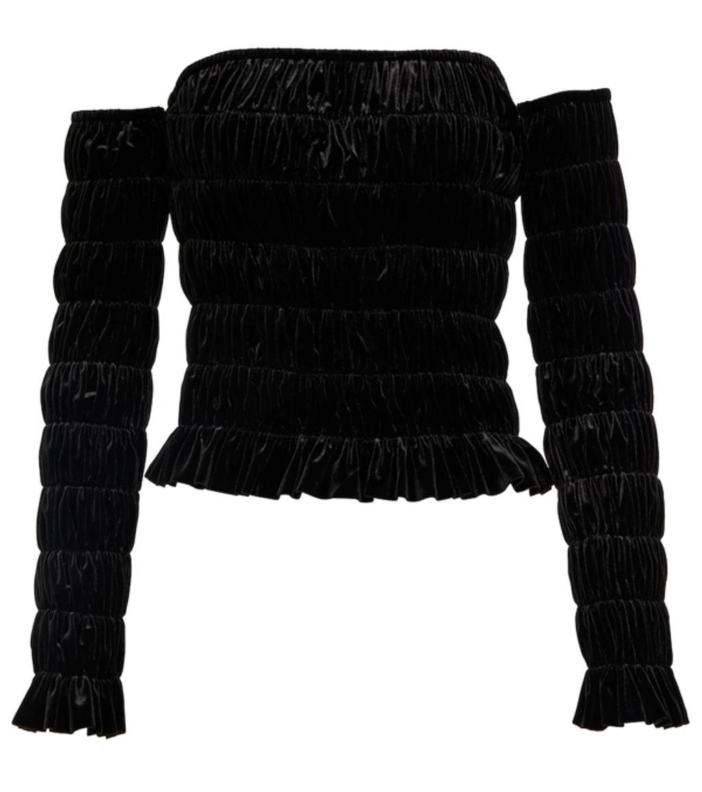 NORMA KAMALI Velvet Tube Top With Detached Sleeves In Black product image