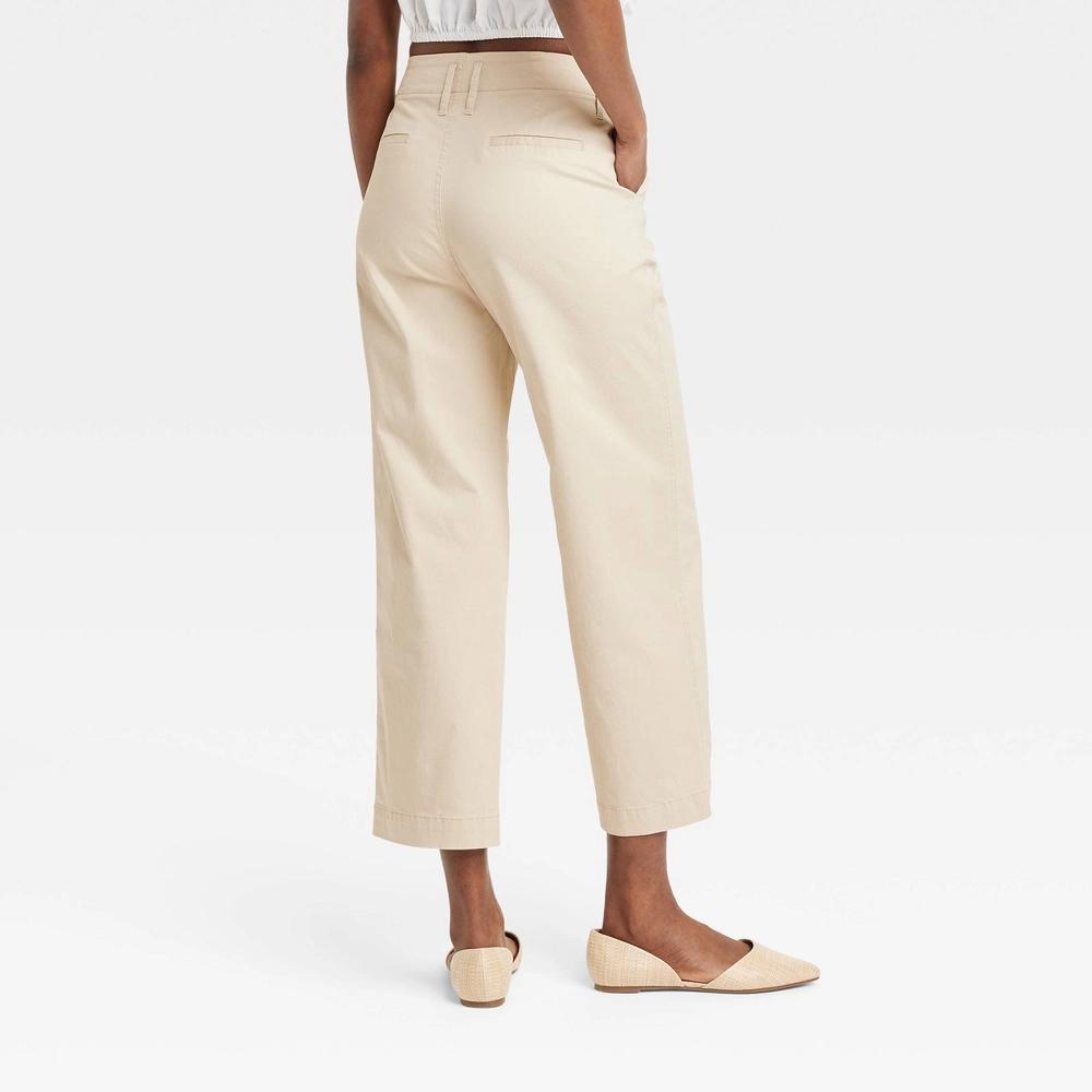 Women's High-Rise Straight Ankle Chino Pants - A New Day™ Tan 0 Product Image