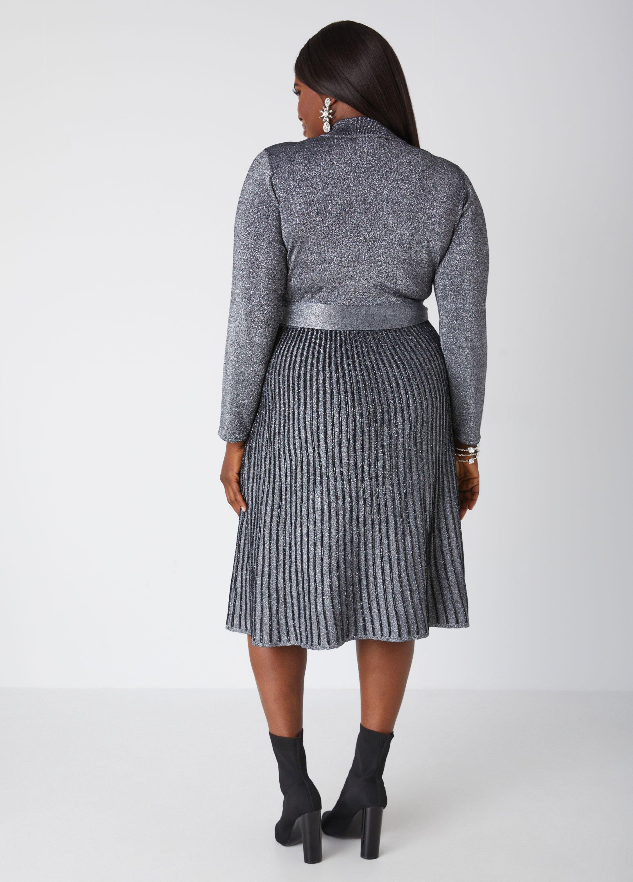 Pleated Lurex™ Sweater Dress Product Image