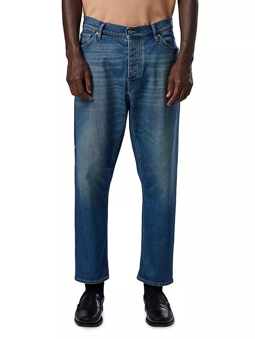 Straight-Leg Cotton-Blend Jeans Product Image