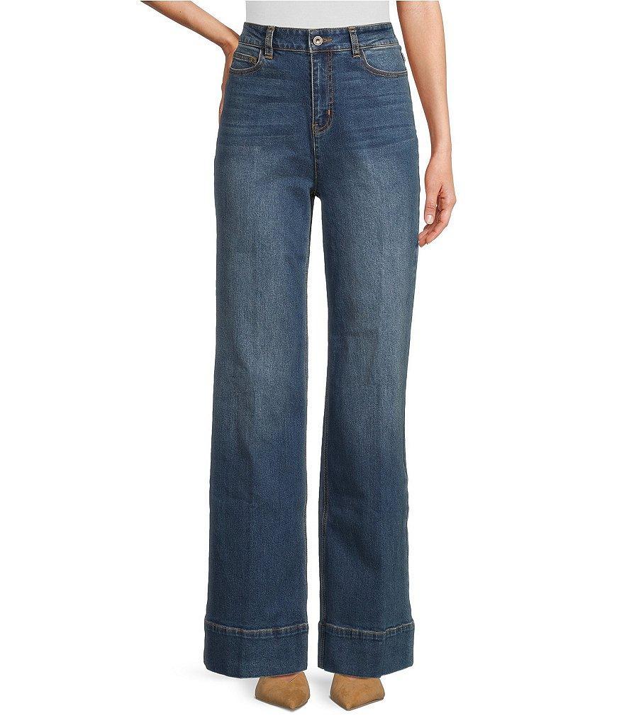 tyler boe Stretch Denim Wide-Leg High Rise Cuffed Jeans Product Image