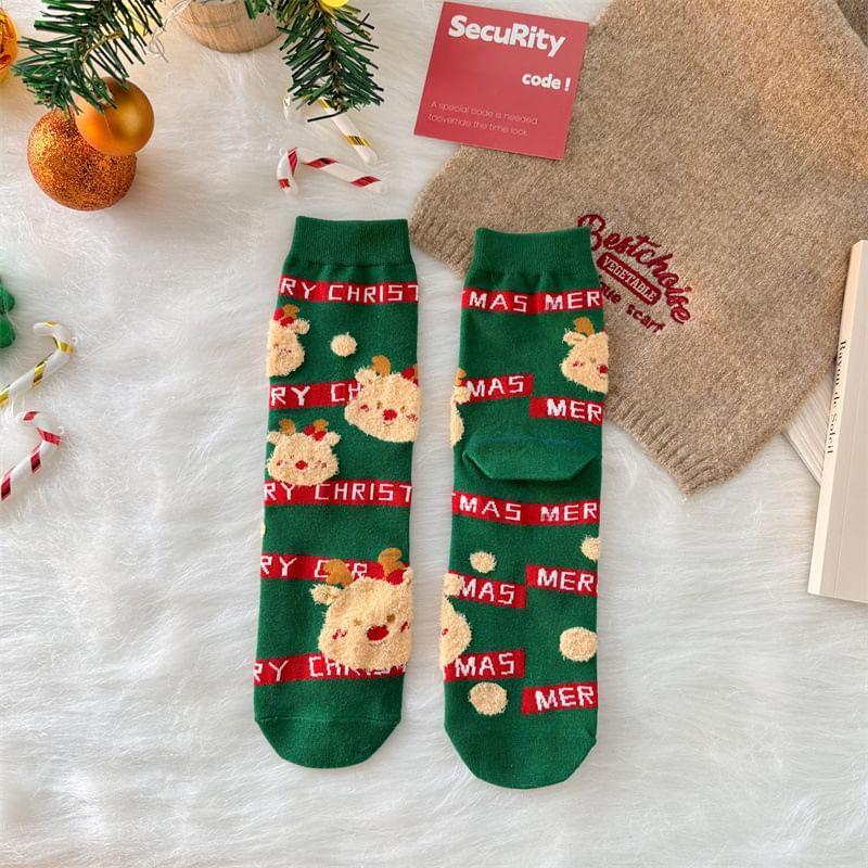 Christmas Cartoon Print Socks Product Image