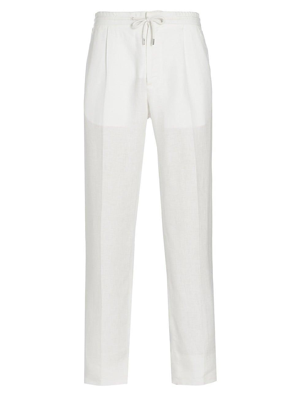 Mens Linen Drawstring Trousers Product Image