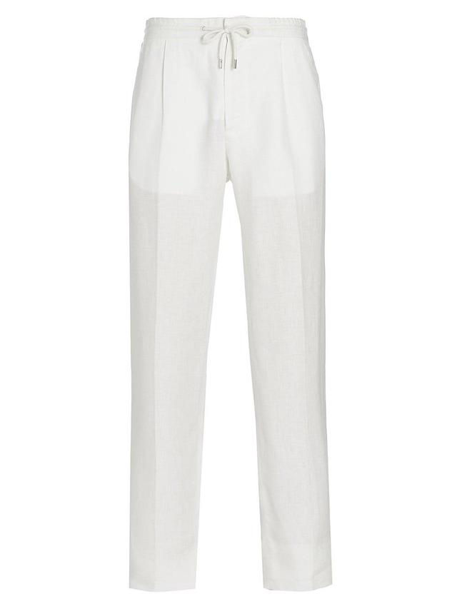 Mens Linen Drawstring Trousers Product Image