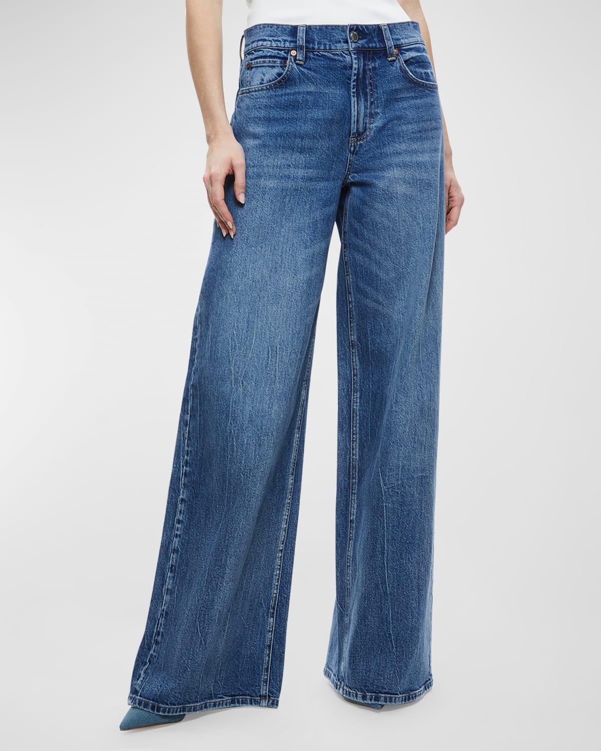 Alice + Olivia Trish Mid Waist Baggy Jeans Product Image