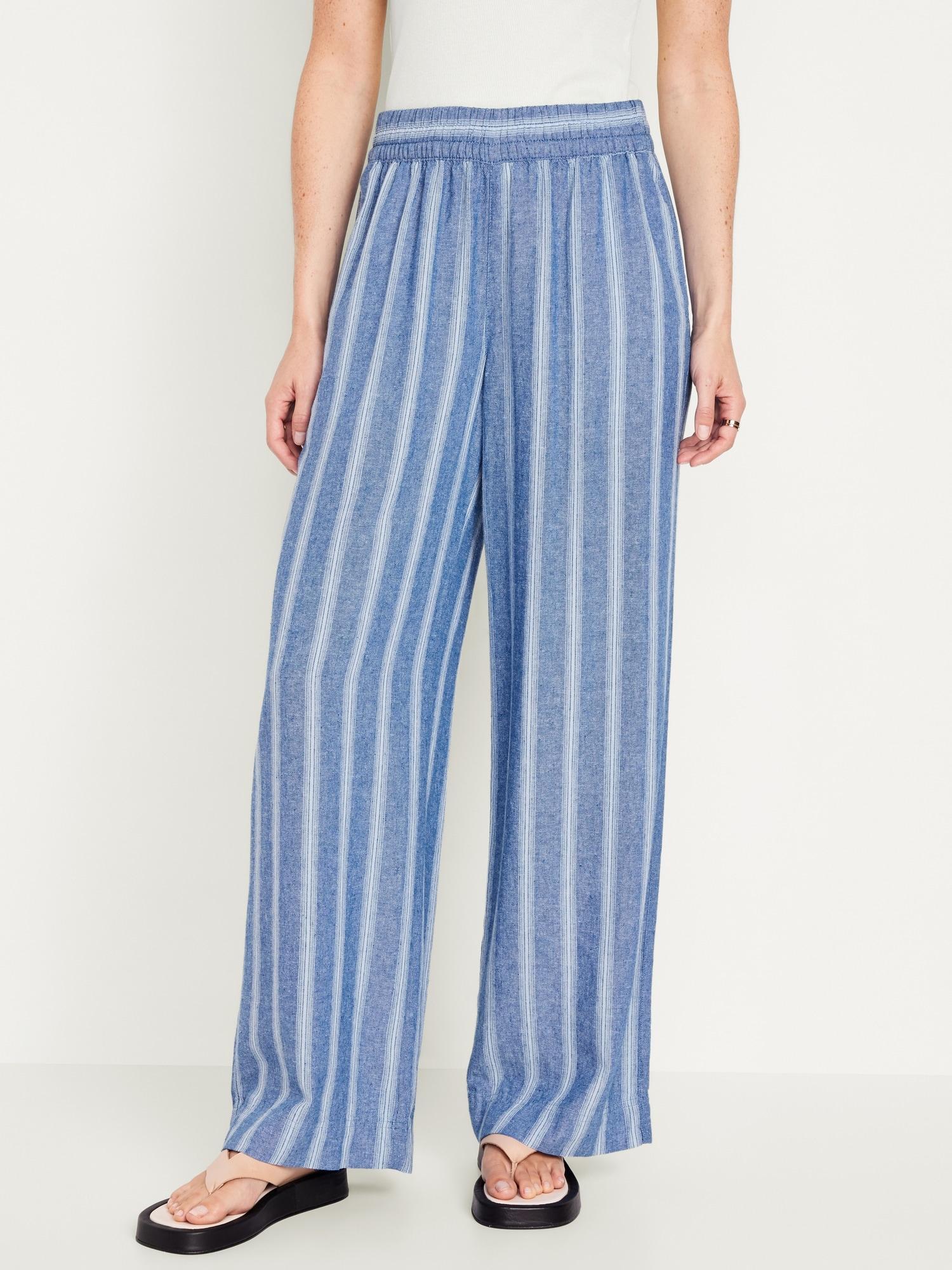 High-Waisted Linen-Blend Wide-Leg Pants product image