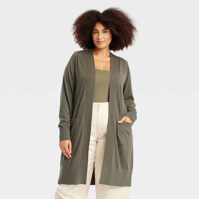 Womens Duster Cardigan - A New Day Olive XXL Product Image