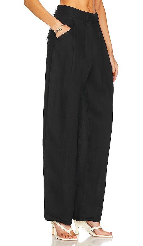 AEXAE Linen Trousers in Black Product Image