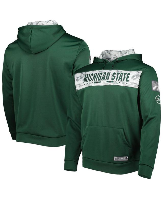 Mens Colosseum Green Michigan State Spartans OHT Military Appreciation Team Color Pullover Hoodie Product Image