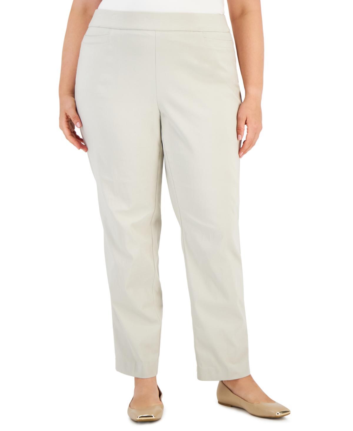 Jm Collection Plus Size High Rise Pull-On Straight Leg Pants, Created for Macys Product Image