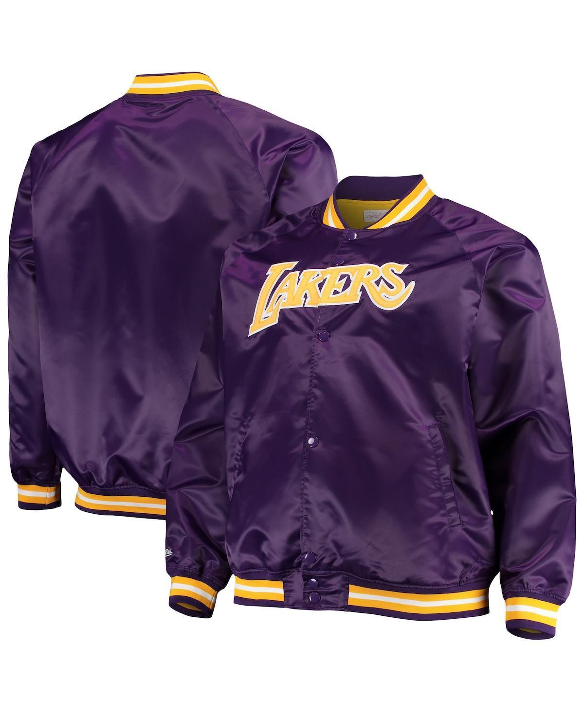 Mens Mitchell & Ness Los Angeles Lakers Big & Tall Hardwood Classics Raglan Satin Full-Snap Jacket Product Image