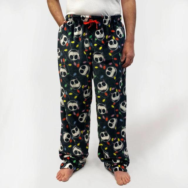 Mens Nightmare Before Christmas Fleece Pajama Pants - Black Product Image