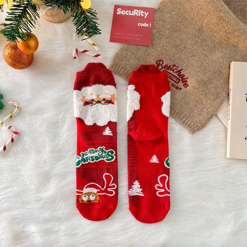 Christmas Cartoon Print Socks Product Image