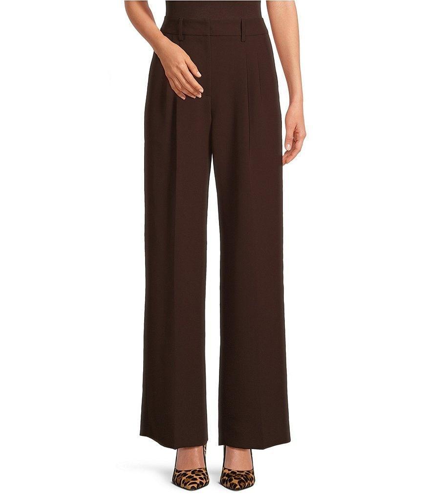 Gianni Bini Hartley Crepe Pleated Straight Wide Leg Coordinating Pants Product Image