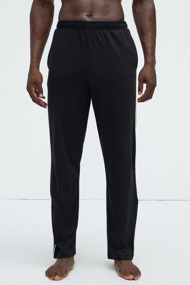 Modal Relaxed Pajama Pants - Black Product Image