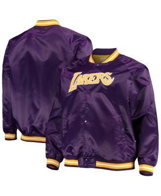 Mens Mitchell & Ness Los Angeles Lakers Big & Tall Hardwood Classics Raglan Satin Full-Snap Jacket Product Image