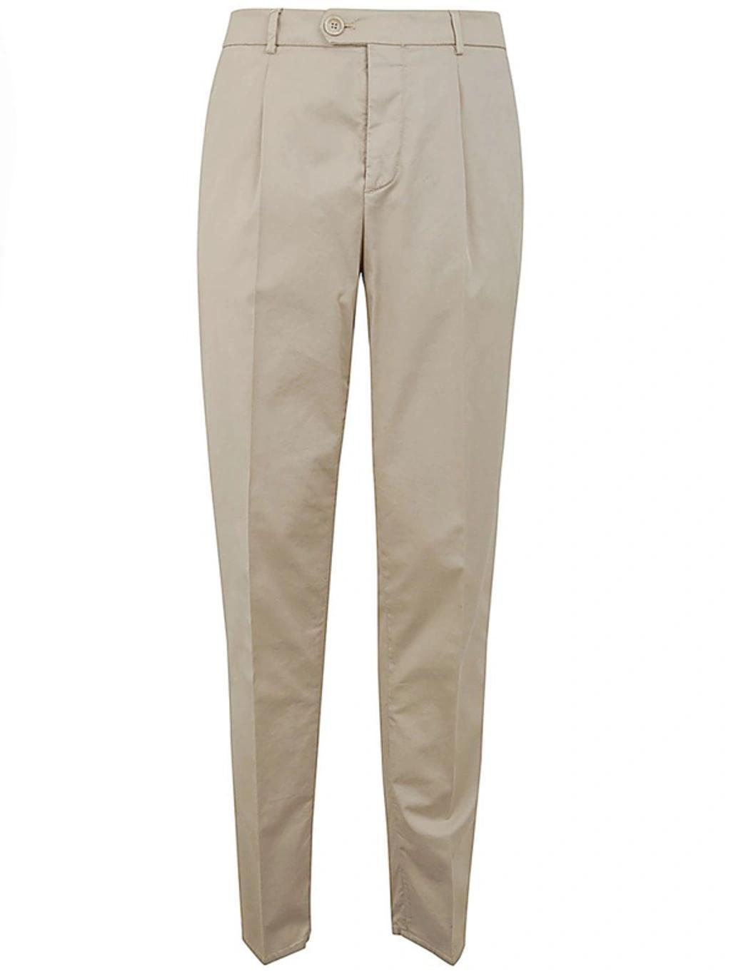 Pleated Tailored Trousers In Beige Product Image