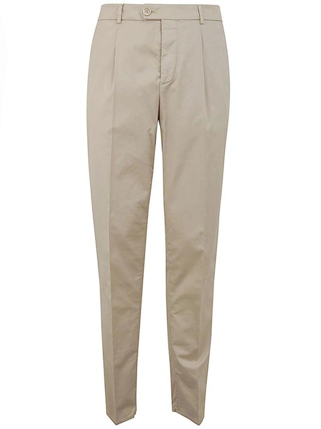 Pleated Tailored Trousers In Beige Product Image